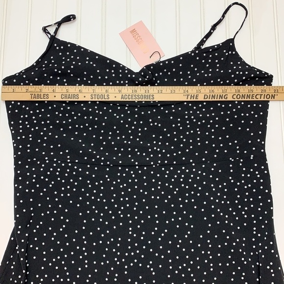 Missguided black polka dot, drape front dress NWT - Picture 9 of 16